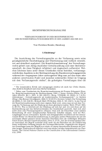 Verfassungsrecht in der Rechtsprechung des Bundesverwaltungsgerichts in den Jahren 2003 bis 2011