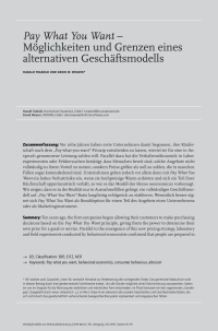 Pay What You Want – Möglichkeiten und Grenzen eines alternativen Geschäftsmodells