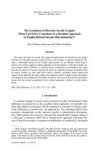 The Usefulness of Directed Acyclic Graphs: What Can DAGs Contribute to a Residual Approach to Weight-Related Income Discrimination?