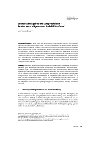 Lohnabstandsgebot und Anspruchslohn – Zu den Vorschlägen einer Sozialhilfereform