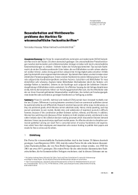 Besonderheiten und Wettbewerbsprobleme des Marktes für wissenschaftliche Fachzeitschriften