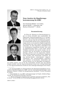 Neue Ansätze der Regulierungskostenmessung für KMU