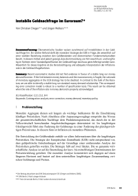 Instabile Geldnachfrage im Euroraum?