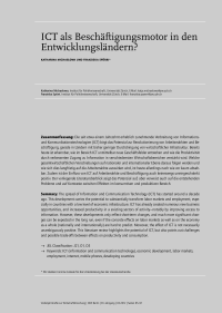 ICT als Beschäftigungsmotor in den Entwicklungsländern