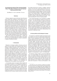 Do Immigrants Improve Their Housing Quality When They Move? Evidence from the German Socio-Economic Panel