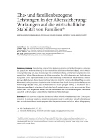 Ehe- und familienbezogene Leistungen in der Alterssicherung: Wirkungen auf die wirtschaftliche Stabilität von Familien
