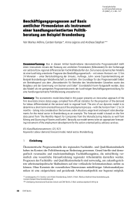 Beschäftigungsprognosen auf Basis amtlicher Firmendaten als Instrument einer handlungsorientierten Politikberatung am Beispiel Brandenburg