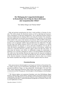 Der Rückgang der Langzeitarbeitslosigkeit in Deutschland: Ein Erfolg der Hartz-Reformen oder konjunktureller Effekt?