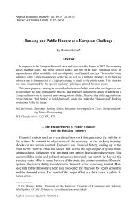Banking and Public Finance as a European Challenge