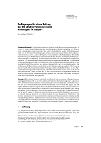 Bedingungen für einen Beitrag der EU-Strukturfonds zur realen Konvergenz in Europa