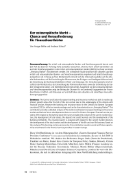 Der osteuropäische Markt – Chance und Herausforderung für Finanzdienstleister