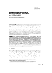 Kapitalstrukturen börsennotierter Aktiengesellschaften – Deutschland und USA im Vergleich