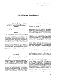 The Duration of Marginal Employment in West Germany: A Survival Analysis Based on Spell Data