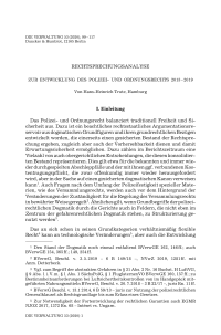 Zur Entwicklung des Polizei- und Ordnungsrechts 2013 - 2019