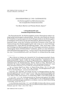 Finanzkontrolle und Datenschutz