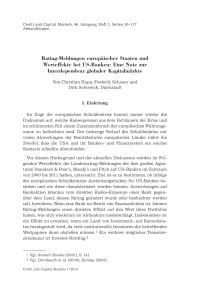 Rating-Meldungen europäischer Staaten und Werteffekte bei US-Banken: Eine Note zur Interdependenz globaler Kapitalmärkte