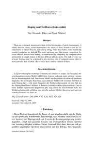 Doping und Wettbewerbsintensität