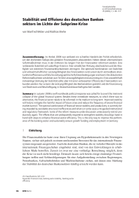 Stabilität und Effizienz des deutschen Bankensektors im Lichte der Subprime-Krise