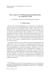 Eine Analyse der Wohnungsbauprämienförderung aus empirischer Sicht