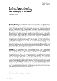 Der lange Weg zur integralen Elementarschadenversicherung und -vorbeugung in der Schweiz