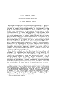 Ideen, Kontext, Kultur. Dreimal Aufklärung der Aufklärung