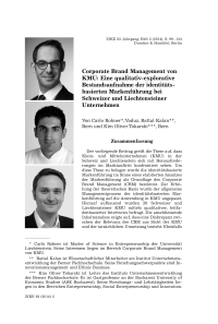 Corporate Brand Management von KMU: Eine qualitativ-explorative Bestandsaufnahme der identitätsbasierten Markenführung bei Schweizer und Liechtensteiner Unternehmen