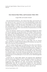 Zero Interest Rate Policy and Economic Order 2016