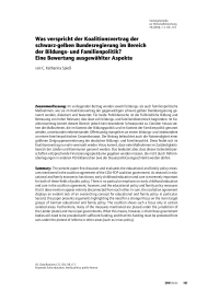 Was verspricht der Koalitionsvertrag der schwarz-gelben Bundesregierung im Bereich der Bildungs- und Familienpolitik? Eine Bewertung ausgewählter Aspekte