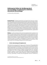 Schätzung des Risikos der Bevölkerung durch Terroranschläge als Ergänzung für sicherheitsökonomische Betrachtungen