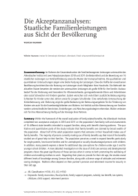 Die Akzeptanzanalysen: Staatliche Familienleistungen aus Sicht der Bevölkerung