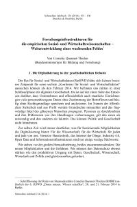 Forschungsinfrastrukturen für die empirischen Sozial- und Wirtschaftswissenschaften – Weiterentwicklung eines wachsenden Feldes