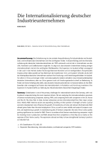 Die Internationalisierung deutscher Industrieunternehmen