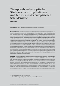 Zinsspreads auf europäische Staatsanleihen: Implikationen und Lehren aus der europäischen Schuldenkrise