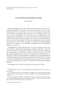 Zur Zukunft des Finanzplatzes Europa