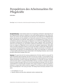 Perspektiven des Arbeitsmarktes für Pflegekräfte