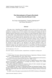 The Determinants of Exports Revisited: Lessons from the Recent Crisis