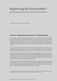Regulierung der Finanzmärkte