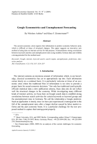 Google Econometrics and Unemployment Forecasting
