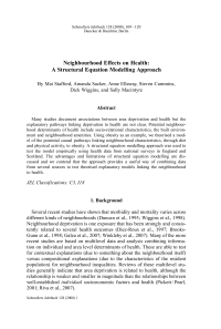 Neighbourhood Effects on Health: A Structural Equation Modelling Approach