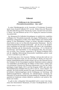 Editorial: Einführung in das Schwerpunktheft ,Wirtschaftswissenschaft(en) – Quo vadis?’