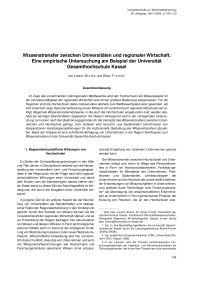 Wissenstransfer zwischen Universitäten und regionaler Wirtschaft: Eine empirische Untersuchung am Beispiel der Universität Gesamthochschule Kassel