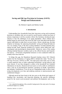 Saving and Old Age Provision in Germany (SAVE): Design and Enhancements
