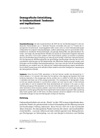 Demografische Entwicklung in Ostdeutschland: Tendenzen und Implikationen