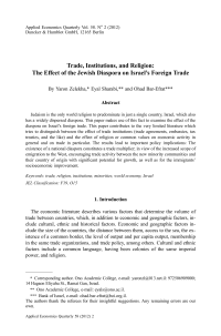 Trade, Institutions, and Religion: The Effect of the Jewish Diaspora on Israel's Foreign Trade