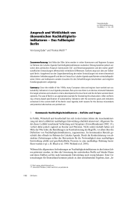 Anspruch und Wirklichkeit von ökonomischen Nachhaltigkeitsindikatoren – Das Fallbeispiel Berlin