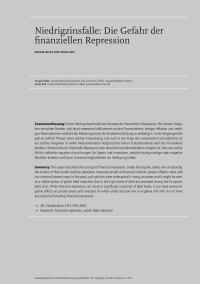 Niedrigzinsfalle: Die Gefahr der finanziellen Repression