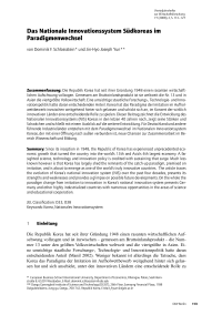 Das Nationale Innovationssystem Südkoreas im Paradigmenwechsel