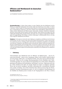 Effizienz und Wettbewerb im deutschen Bankensektor