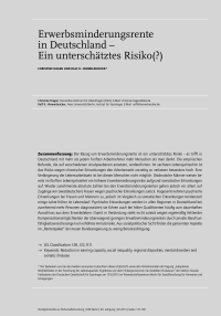 Erwerbsminderungsrente in Deutschland – Ein unterschätztes Risiko(?)
