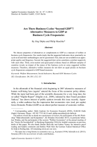 Are There Business Cycles “beyond GDP”? Alternative Measures to GDP at Business Cycle Frequencies